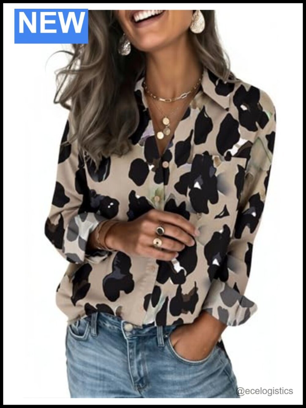 Long Sleeve Button Down Blouse for Women Dressy Casual Work Shirt Fall Spring